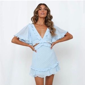 Hello Molly M Blue Ruffle Dress